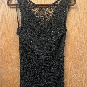 Black Crochet Beaded Sheath Xscape 1920s Last chance